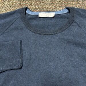 Gran Sasso Cashmere Cotone Made in Italy Blue Crewneck Sweater Men's Size M 38